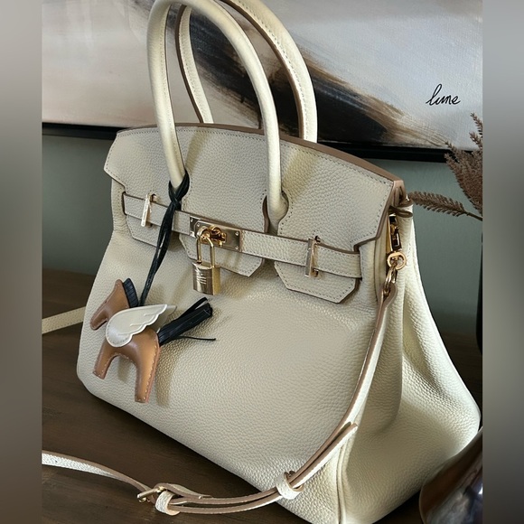 Genuine Leather Birkin Style Bag NEW - Picture 3 of 17